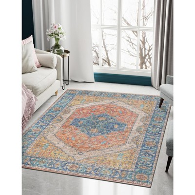 Unique Loom Chenille Jute Rambagh Medallion Indoor Flatweave Hand Made Area Rug