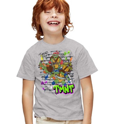 Tales Of The Teenage Mutant Ninja Turtles Poster Brick Wall Kids T Shirt For Youth  Athletic Heather