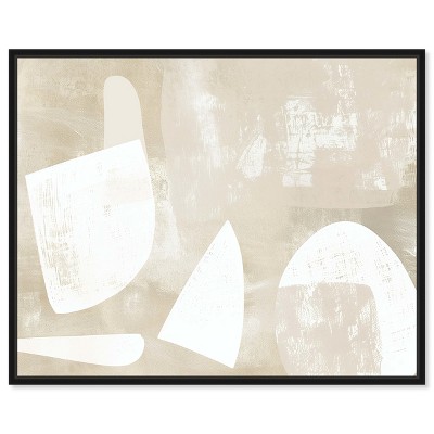 Art Remedy Cream and Ivory Modern Minimal Abstracts Framed