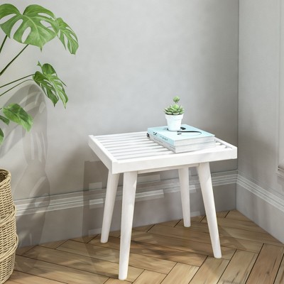 Plank+Beam Entryway Bench, Solid Wood End of Bed Bench for Bedroom, Hallway, Porch, 19”