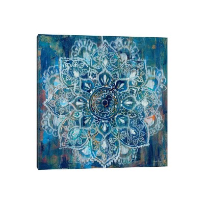 Mandala in Blue II by Danhui Nai Unframed Wall Canvas - iCanvas