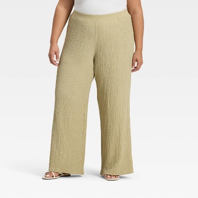 Women's Mid-Rise Textured Pull-On Pants - A New Day™