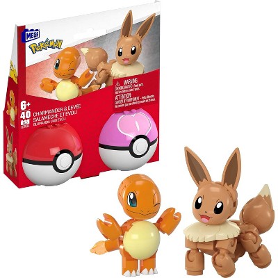 MEGA Pokémon Building Toys Set, Poké Ball 2-Pack, Charmander & Eevee 40 Pieces