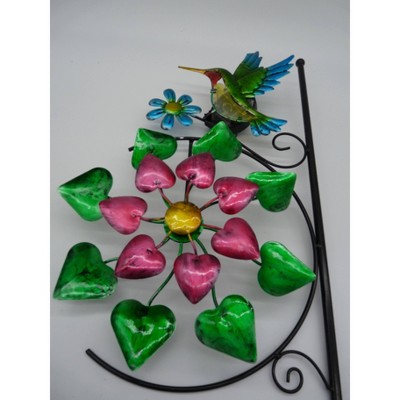 Ultimate Innovations Solar Spinner Glass & Steel  Hummingbird Decorative Garden Stake