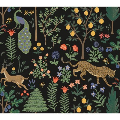 Rifle Paper Co. Menagerie Peel and Stick Wallpaper: Removable Vinyl, Self-Adhesive, Floral Botanical, Multicolor, 28 Sq Ft Coverage