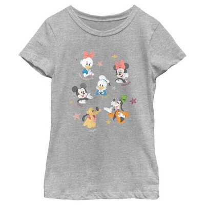 Girl's Mickey & Friends Adorable Sketch Portraits T-Shirt