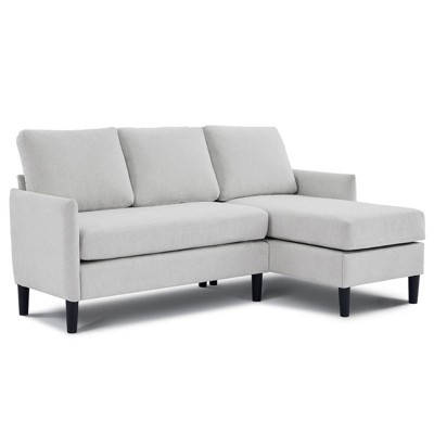 Hyleory 3-Seater L-Shaped Sectional Sofa with Chaise, Small Linen-Look Fabric Couch for Living Room or Studio
