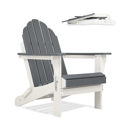 Aoodor HDPE Outdoor All-Weather Folding Adirondack Chair for Patio, Garden, Backyard, Deck Lawn Fire Pit 32'' (L) x 29'' (W) x 37'' (H)