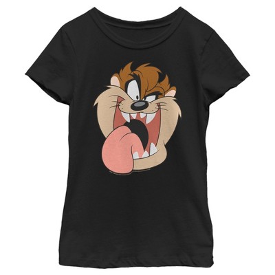 Girl's Looney Tunes Tasmanian Devil Big Face T-Shirt