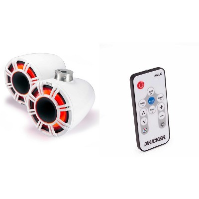Kicker 47KMFC11W 11" White Horn-Loaded Tower Speakers with Flat-Mount Tower Adapters ( Includes LED Remote )
