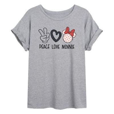 Women's - Disney - Peace Love Minnie Oversized Graphic T-Shirt