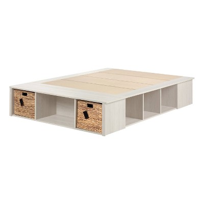 HomeStockWinter Oak Avilla Storage Platform Bed Contemporary Style