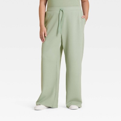 Women's Airy Sleek Ribbed Wide Leg Sweatpants - All In Motion™