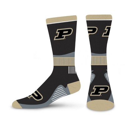 NCAA Purdue Boilermakers Large Crew Socks: Team Logo Knit Apparel