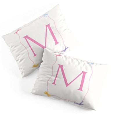 Deny Designs Standard April Lane Art Simple Bow Monogram Microfiber Printed Pillow Sham