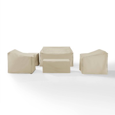 Crosley 5pc Furniture Covers: Heavy Gauge Vinyl, Drawstring Closure, Weather-Resistant