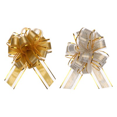 Unique Bargains Wedding Decoration Large Organza Pull Bow Gift Wrapping Ribbon 10 Pcs