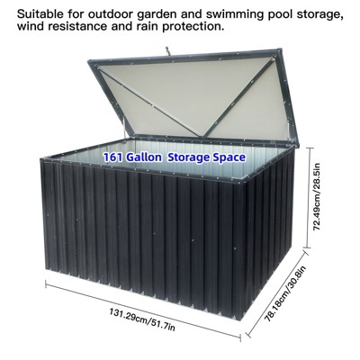Cesicia Metal Storage Box Store Large, Outdoor Use