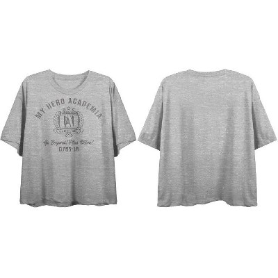 My Hero Academia Go Beyond Plus Ultra Women's Athletic Gray Boyfriend Crop Tee
