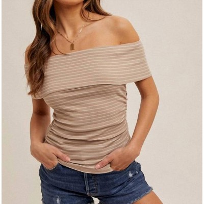 Women's Off The Shoulder Ruched Top - Hem & Thread