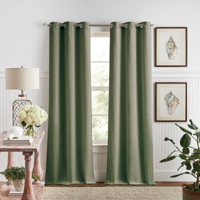 84"x37" Martha Stewart 2pk Sutter 84" Dark Lined Curtain Panel Olive