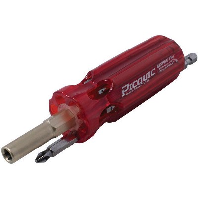 Picquic Sixpac Plus Multi-Bit Screwdriver 5.95 in. 7 pc (Case of 12)