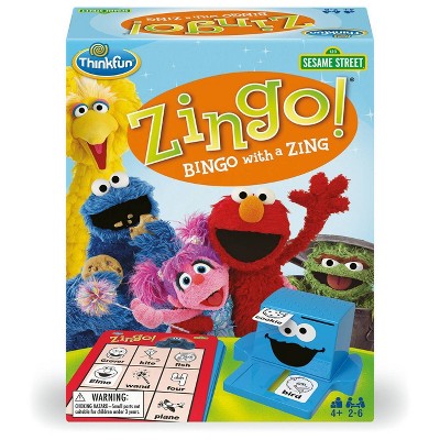 Ravensburger ThinkFun Zingo! Sesame Street Board Game: Reading Educational Game for 2-6 Players, Includes Cards & Tiles