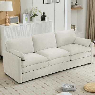 Accent Sofa Couch Modern Double Cushion Plush Seating with Lumbar Pillow and Elegant Stitching for Living Room 89" - 3irtyhousy