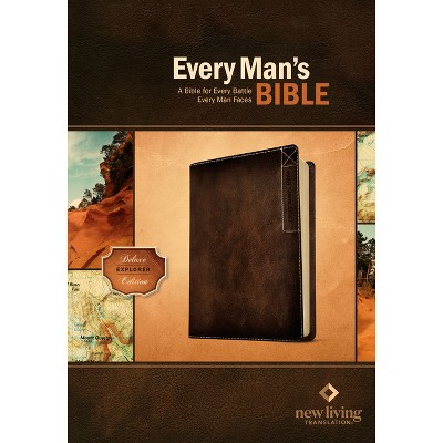 Every Man's Bible-NLT Deluxe Explorer - by  New Living Translation (Leather Bound)