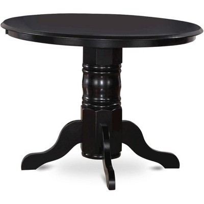 FurniFact,Elegant Round Kitchen Table – 42-Inch Black Small Dining Table