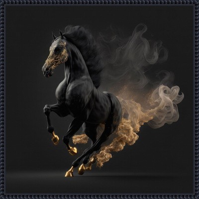 Amanti Art Midnight Monarch Horse by Jake Fouracre Canvas Wall Art Print Framed