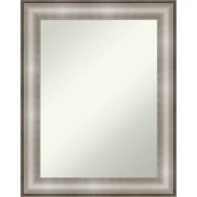 23" x 29" Non-Beveled Imperial Silver Wall Mirror - Amanti Art: Modern Rectangle, Polystyrene Frame, Wall Mounted
