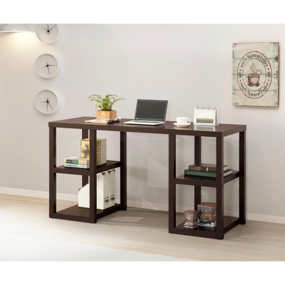 PAGED Stylish Computer Desk Open Design Writing Desk with 4 Storage Shelves, Office Desk for Study, Living Room