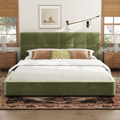 Christopher Knight Home Ginny King Size Upholstered Platform Bed with Tufted Headboard