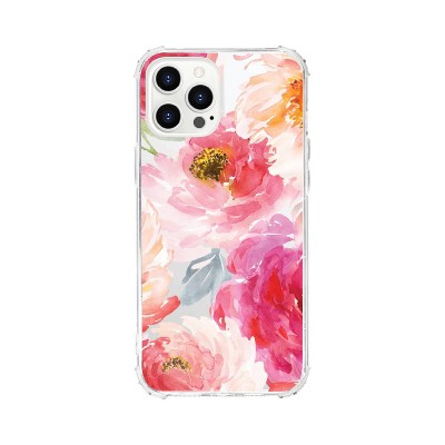 OTM Essentials iPhone 15 Pro Max Clear Tough Edge Floral Case - Watercolor Peonies