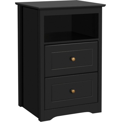 Yaheetech Woodenll End Table with Storage Drawers and Open Shelf for Bedroom, Living Room