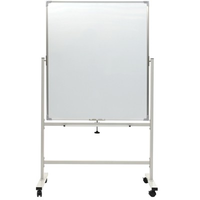 Excello Global Products 36"x42" Reversible Whiteboard on Wheels (White Frame)