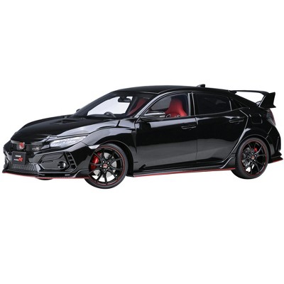 2021 Honda Civic Type R (FK8) RHD (Right Hand Drive) Crystal Black Pearl 1/18 Model Car by Autoart