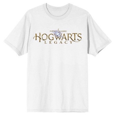 Hogwarts Legacy Logo Crew Neck Short Sleeve Men's White T-shirt