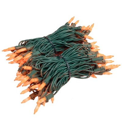 Novelty Lights RetroGlo Ceramic Mini Lights 100 Light on Green Wire 34 Feet Long