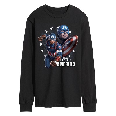 Men's - Marvel - Captain America Collage Long Sleeve Graphic T-Shirt