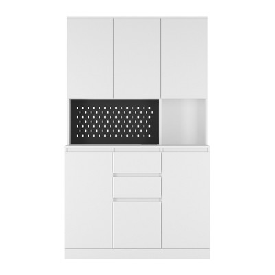 Chery Life 74" Black Kitchen Pantry Cabinet Cupboard with 6 Doors,3 Shelves and 2 Drawer,Versatile Cabinet, Storage Cabinet for Kitchen