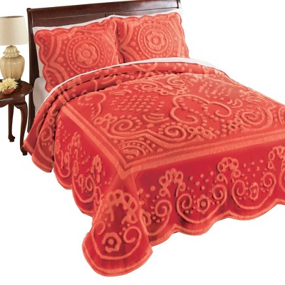 Collections Etc Scalloped  Chenille Bedspread