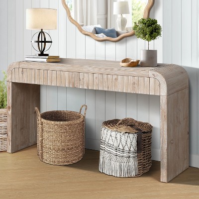 NicBex 2 Drawers Console Table,Entryway Table with 2 Hidden Handles,Vintage Couch Table for Living Room