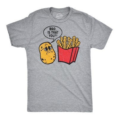 Mens Funny T Shirts Bro Is That You Sarcastic Potato Frech Fries Graphic Novelty Tee for Men - Crazy Dog Men's T Shirt For Foodies Light Grey XL