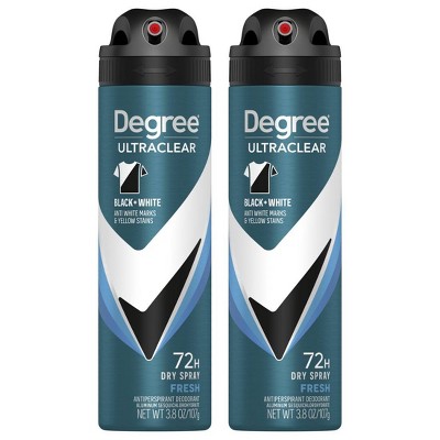 Degree Ultraclear Black + White 72 Hour Antiperspirant & Deodorant Spray Fresh Scent - 3.8oz/2ct