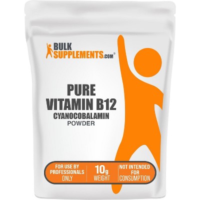 BulkSupplements Vitamin B12 (Pure Cyanocobalamin) Powder 10 Grams (0.4 oz)
