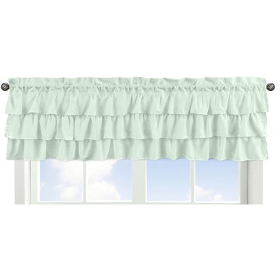 Sweet Jojo Designs Girl Window Valance Treatment 54in. Butterfly Floral Solid Green