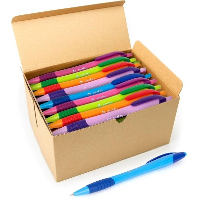 Enday Pens Bulk (75 Pack), Retractable Ball Point Pens Black Ink, Medium Point (1.0mm), Comfortable Grip, Smooth Writing Pens for School & Office