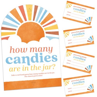 Big Dot of Happiness Retro Sunshine How Many Candies Are In The Jar, Themed Here Comes The Son Baby Shower Game, Candy Guessing Party Activity - 1